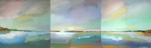 Serenity & Airy Skies at Casco Bay - Triptych by Claire Bigbee